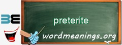 WordMeaning blackboard for preterite